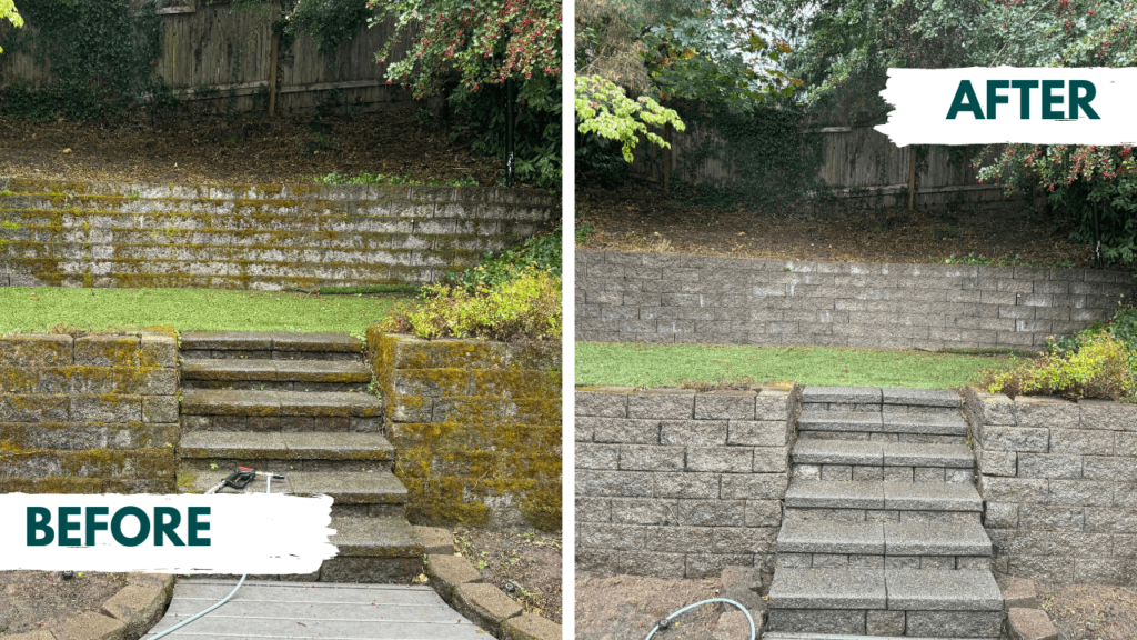 before and after photos of moss removal services in st. helens oregon