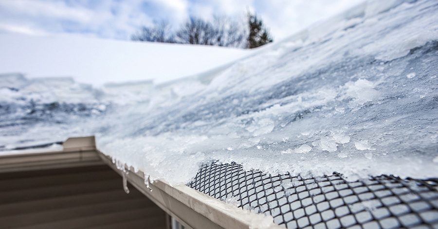 gutters covered in ice