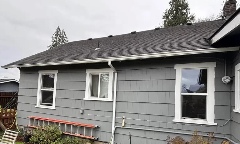 outside of a home in st. helens, oregon after a roof and gutter cleaning job