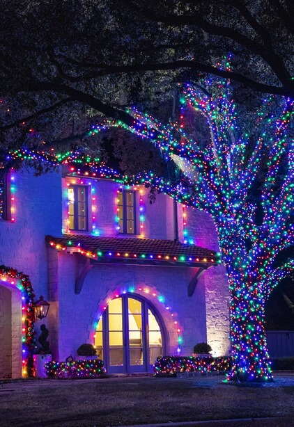 christmas lights at night