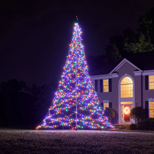 outdoor christmas tree with lights