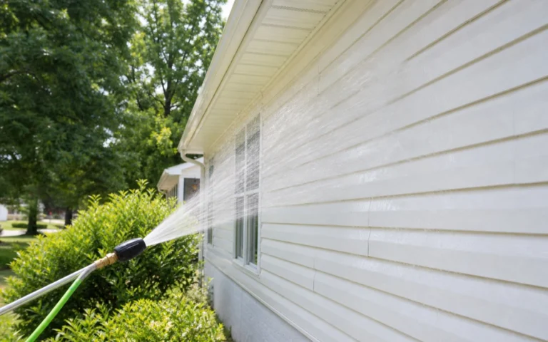 Oregon home with green algae and dirt on the siding before a professional house wash